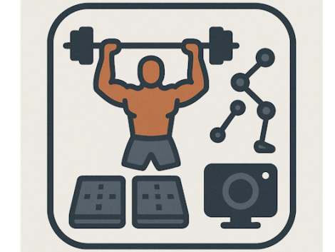 AI generated image to picture S&C with forceplaes and motion capture.